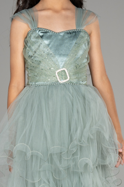 Front Short Back Long Turquoise Girl Dress ABO105