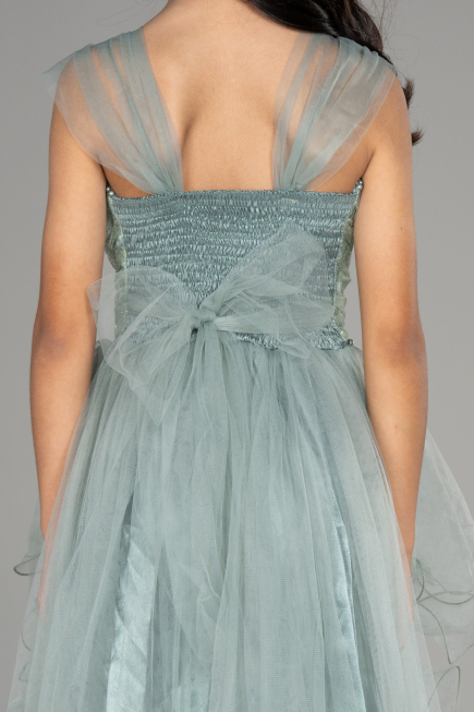 Front Short Back Long Turquoise Girl Dress ABO105