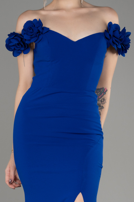 Sax Blue Long Mermaid Evening Gown ABU3891