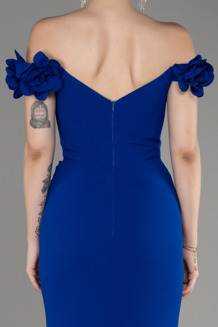 Sax Blue Long Mermaid Evening Gown ABU3891