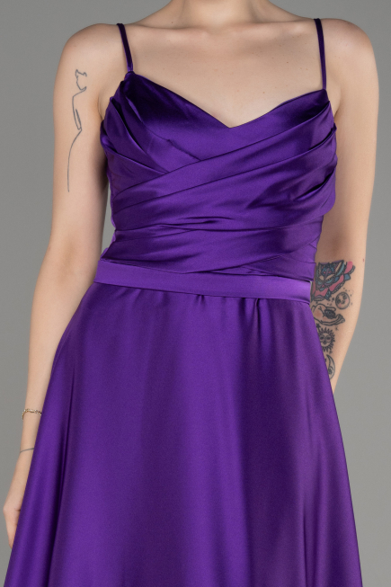 Purple Long Satin Evening Dress ABU1601
