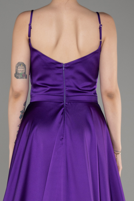 Purple Long Satin Evening Dress ABU1601