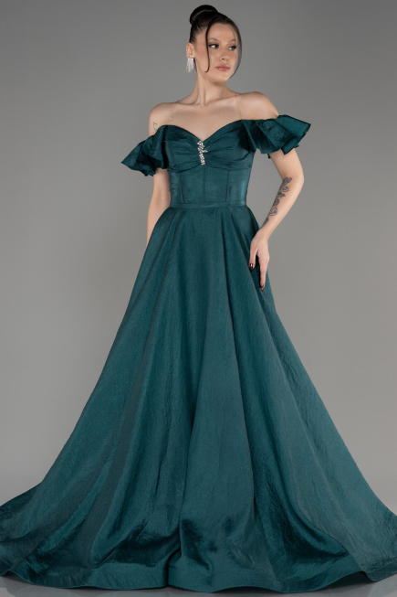 Emerald Green Long Evening Dress ABU3884