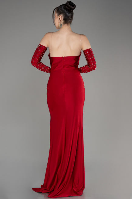 Red Strapless Long Evening Dress ABU3824
