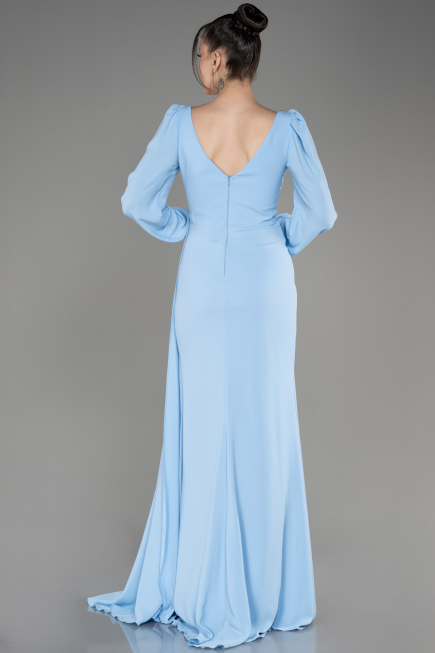 Light Blue Long Chiffon Evening Dress ABU3885
