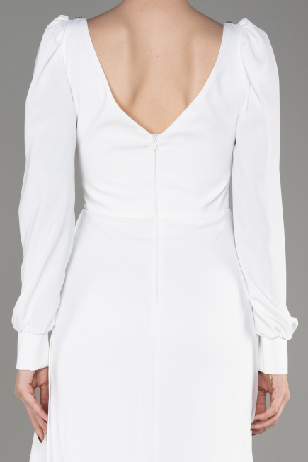 White Long Chiffon Evening Dress ABU3885