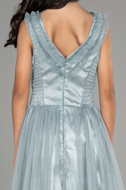 Short Turquoise Girl Dress ABK1713