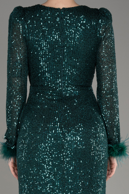 Long Emerald Green Scaly Mermaid Prom Dress ABU3177
