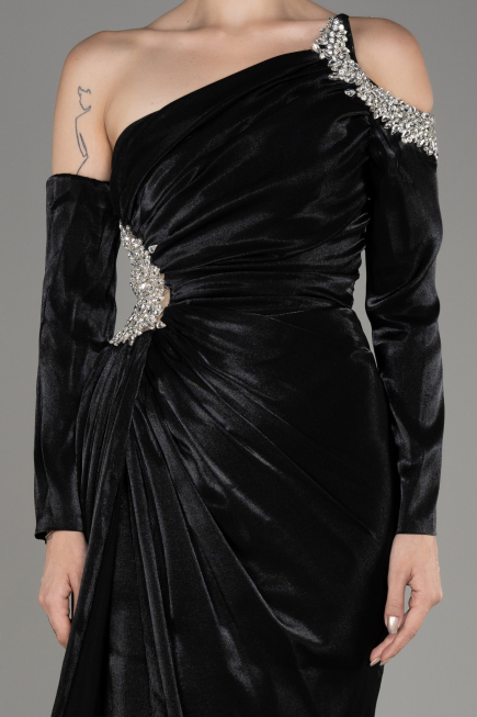 Black One Sleeve Long Formal Evening Dress ABU3976