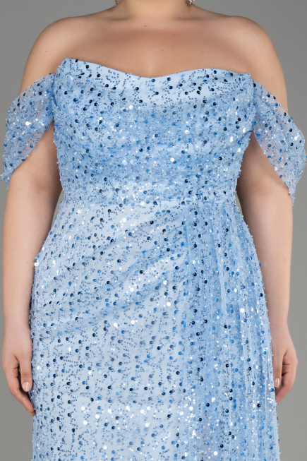 Blue Long Scaly Evening Dress ABU3577