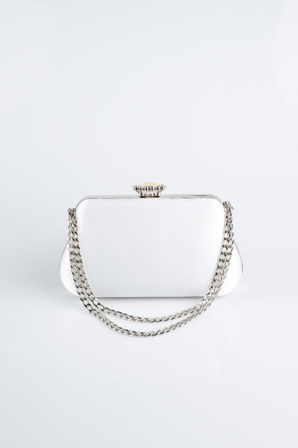 White Satin Night Bag SH834