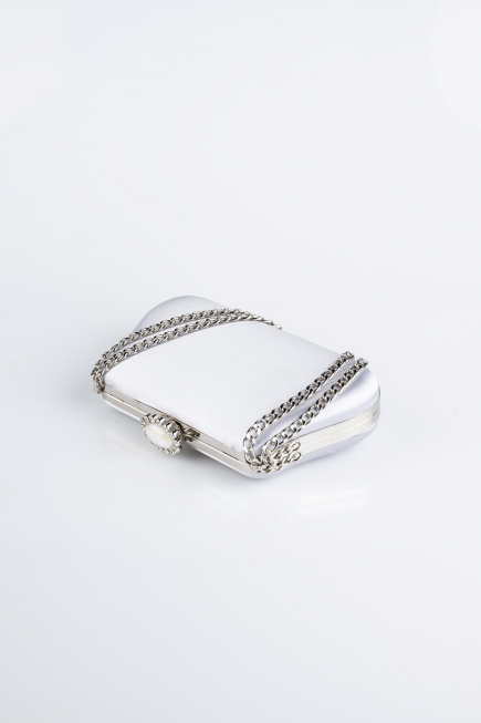 Silver Satin Night Bag SH834