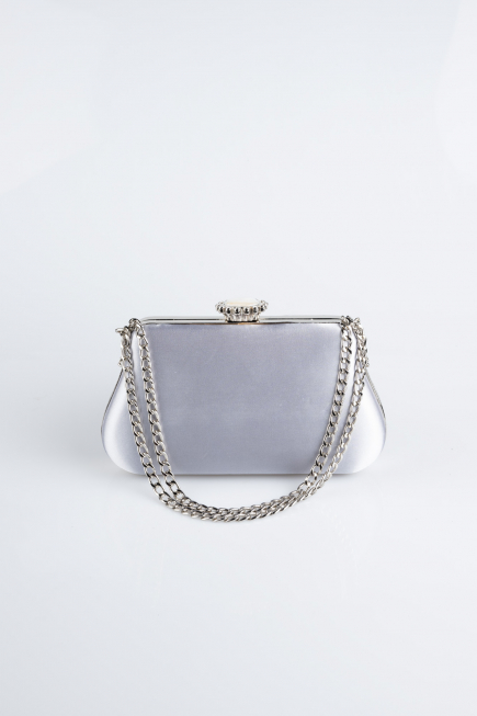 Silver Satin Night Bag SH834