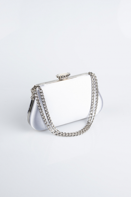 Silver Satin Night Bag SH834