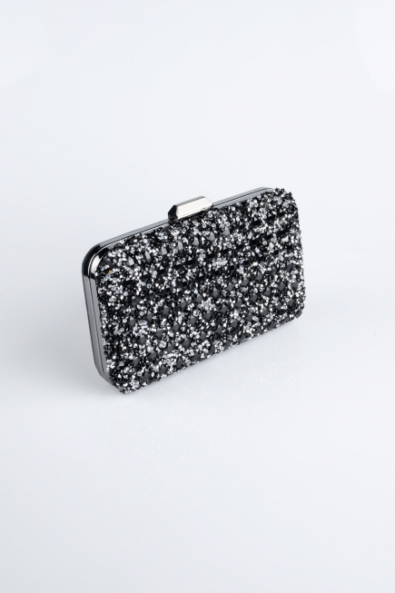Black-Silver Stony Night Bag SHT827