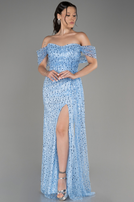 Blue Long Scaly Evening Dress ABU3577
