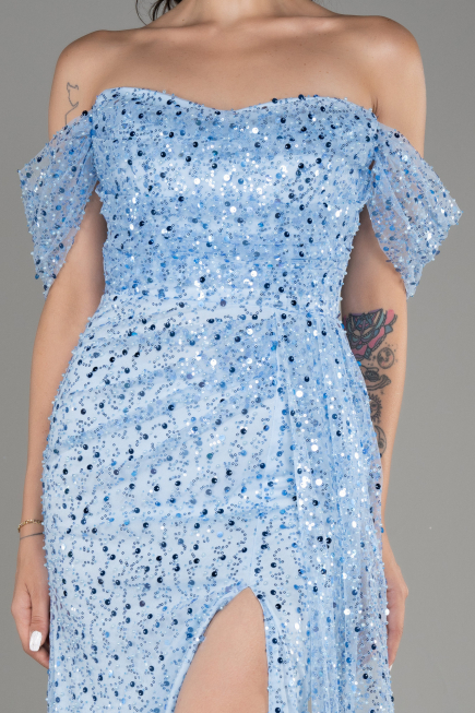 Blue Long Scaly Evening Dress ABU3577