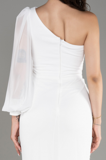 White Long Chiffon Evening Dress ABU3677