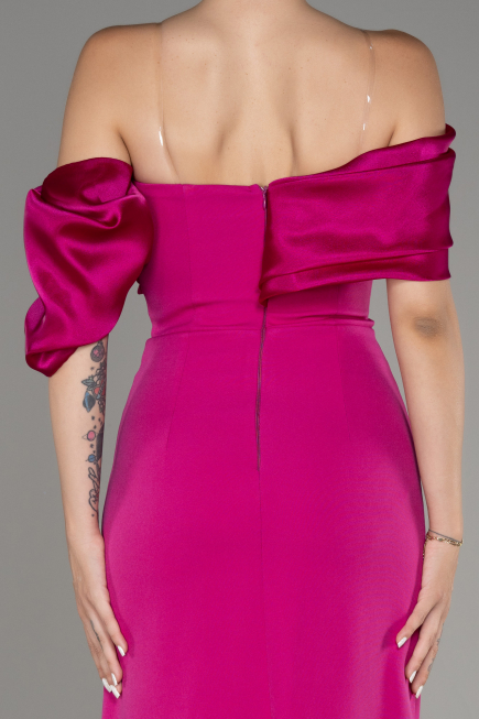 Fuchsia Slit Long Evening Dress ABU4024