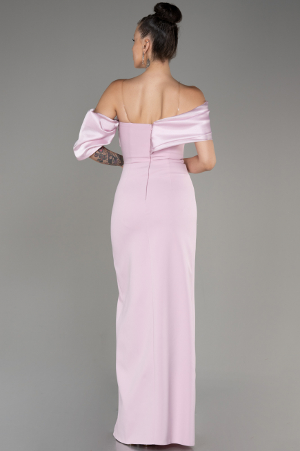 Powder Color Slit Long Evening Dress ABU4024