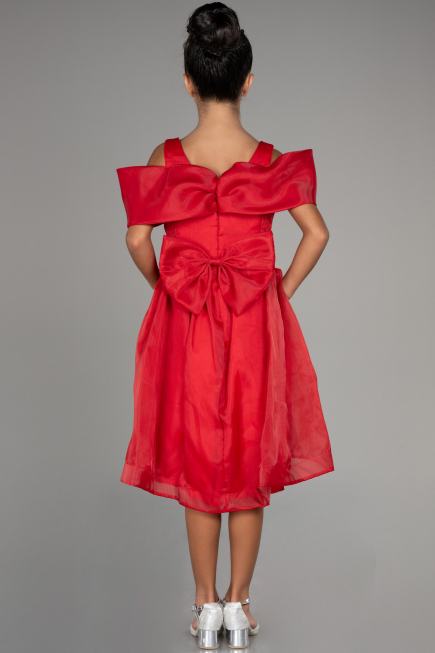 Front Short Back Long Red Girl Dress ABO107