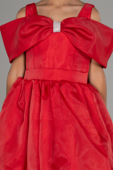 Front Short Back Long Red Girl Dress ABO107