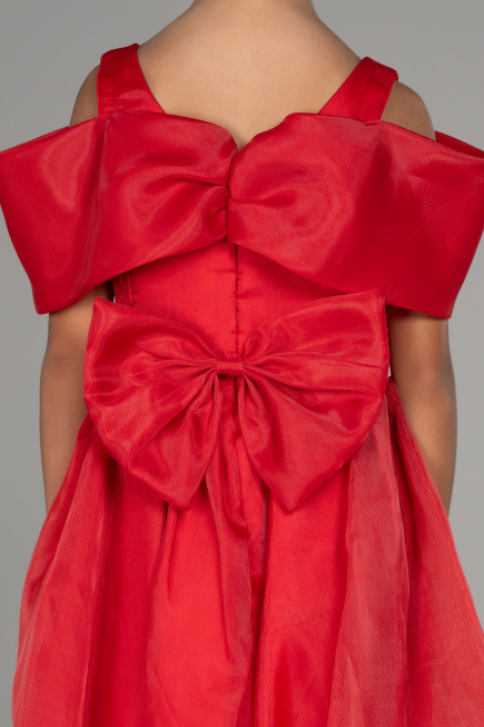 Front Short Back Long Red Girl Dress ABO107