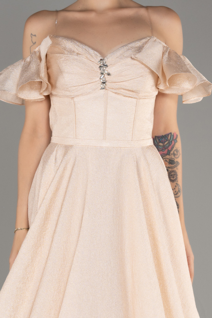 Beige Long Evening Dress ABU3884