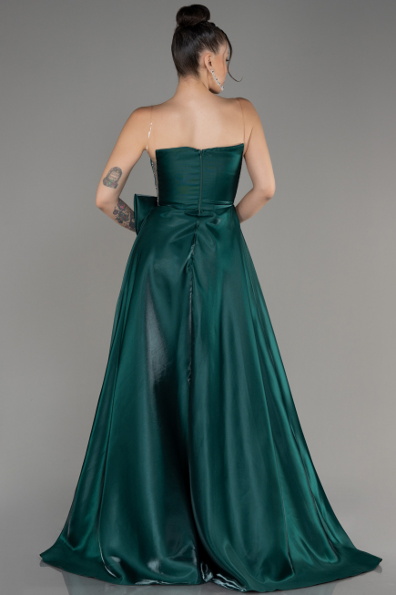 Emerald Green Strapless Slit Long Ball Gown ABU4015