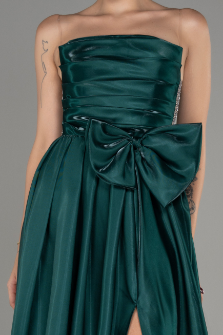 Emerald Green Strapless Slit Long Ball Gown ABU4015