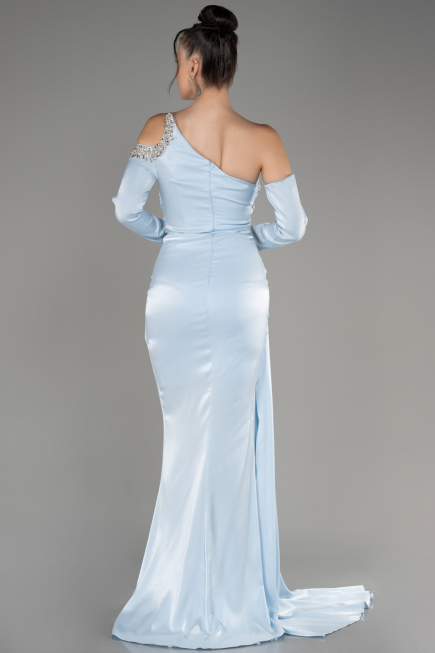Light Blue One Sleeve Long Formal Evening Dress ABU3976