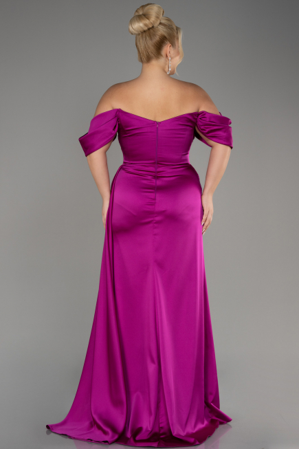 Violet Long Satin Plus Size Engagement Dress ABU3655