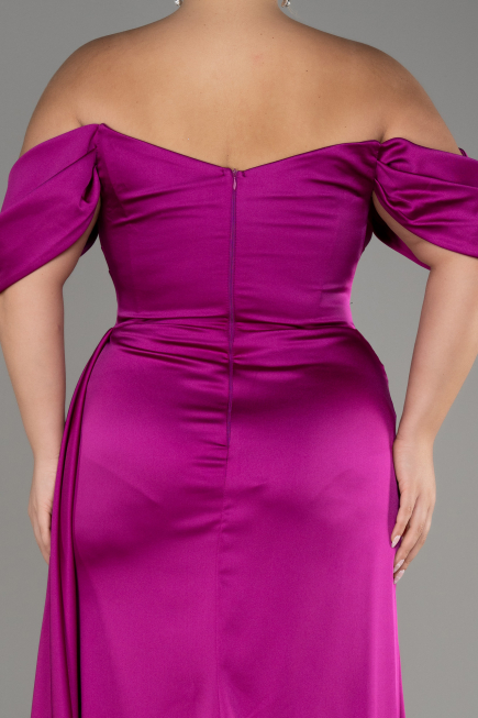 Violet Long Satin Plus Size Engagement Dress ABU3655