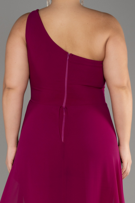 Plum Chiffon Plus Size Evening Dress Jumpsuit ABT119