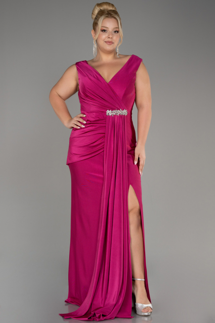 Fuchsia Long Formal Plus Size Dress ABU3737