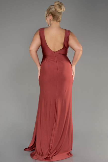 Light Brown Long Formal Plus Size Dress ABU3737