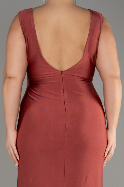 Light Brown Long Formal Plus Size Dress ABU3737