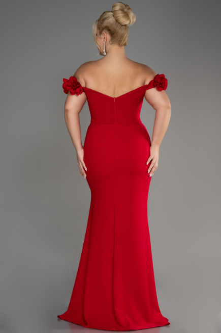 Long Red Plus Size Prom Dress ABU3946