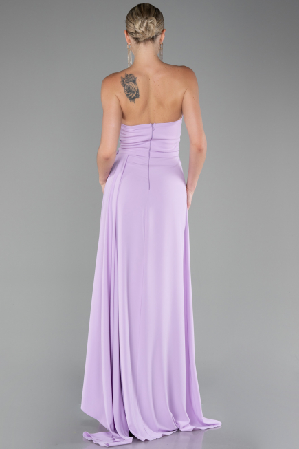 Lila Strapless Slit Long Chiffon Evening Dress ABU3974