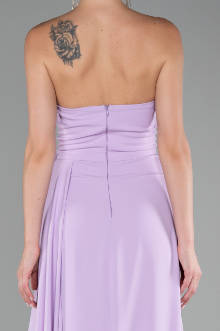 Lila Strapless Slit Long Chiffon Evening Dress ABU3974
