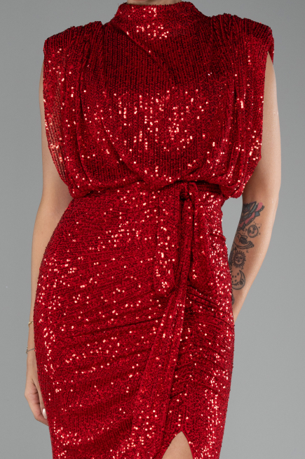 Red Long Scaly Evening Dress ABU2752