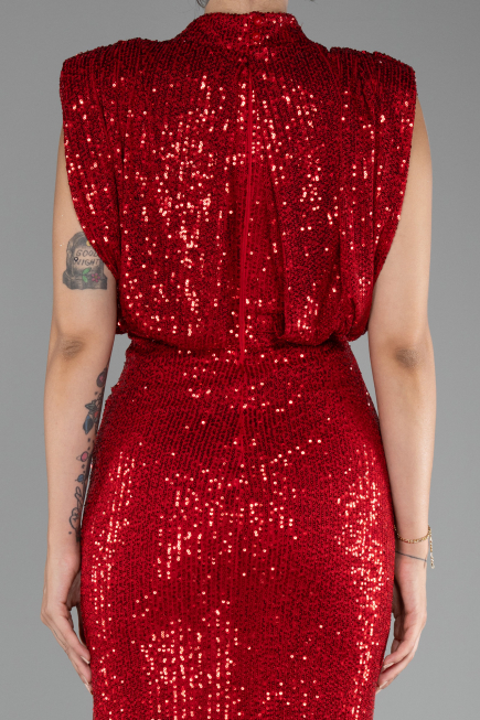 Red Long Scaly Evening Dress ABU2752