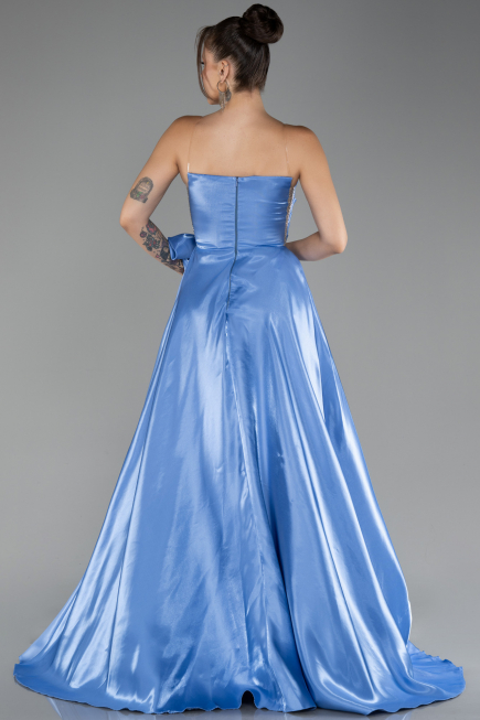 Indigo Strapless Slit Long Ball Gown ABU4015