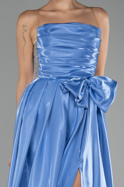 Indigo Strapless Slit Long Ball Gown ABU4015