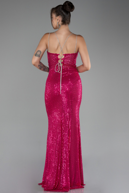 Fuchsia Long Mermaid Evening Gown ABU3768