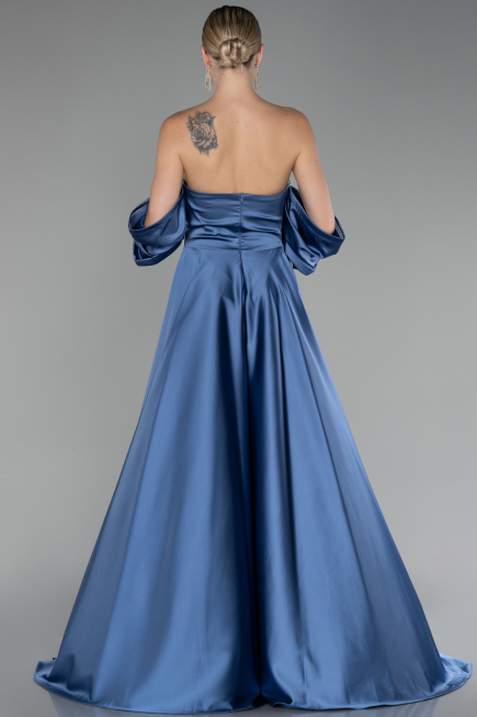 Indigo Strapless Long Satin Prom Gown ABU4132