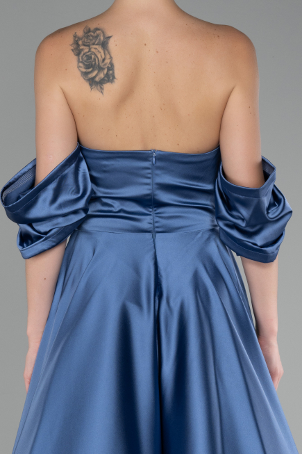 Indigo Strapless Long Satin Prom Gown ABU4132