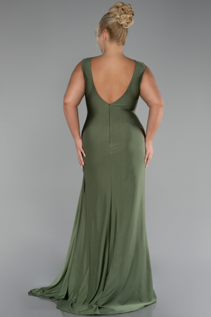 Olive Drab Long Formal Plus Size Dress ABU3737