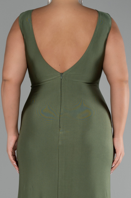 Olive Drab Long Formal Plus Size Dress ABU3737