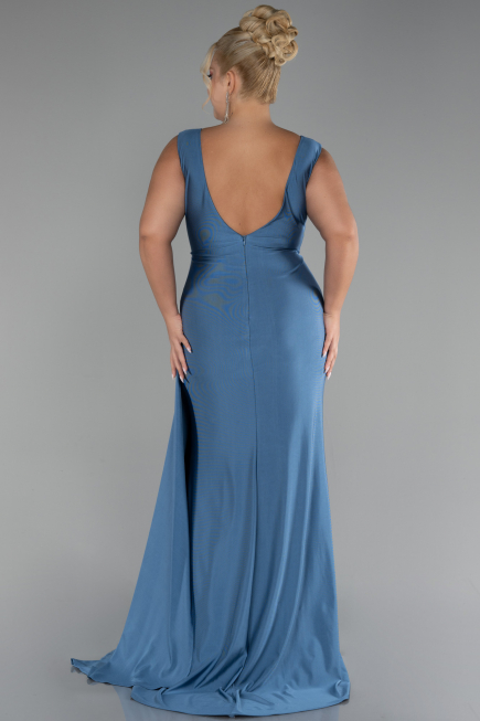 Indigo Long Formal Plus Size Dress ABU3737